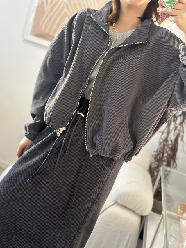 카인  집업 골덴 스커트세트