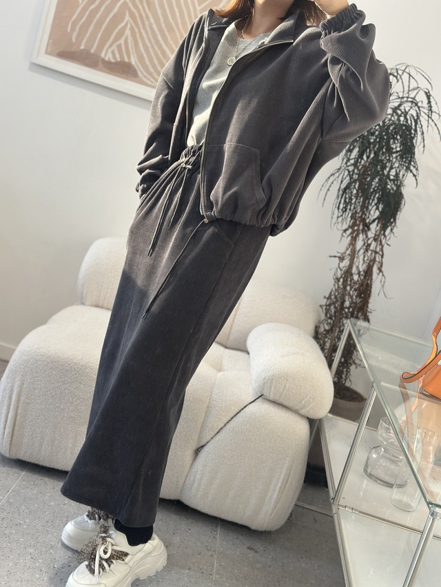 카인  집업 골덴 스커트세트