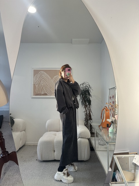 카인  집업 골덴 스커트세트